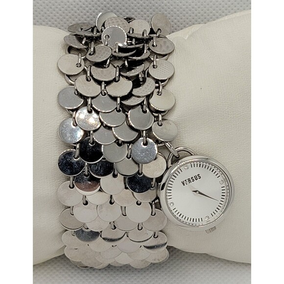 Accessories - Womens Versus by Versace Stylish Trendy Fashion Silver Tone Bracelet Watch 01